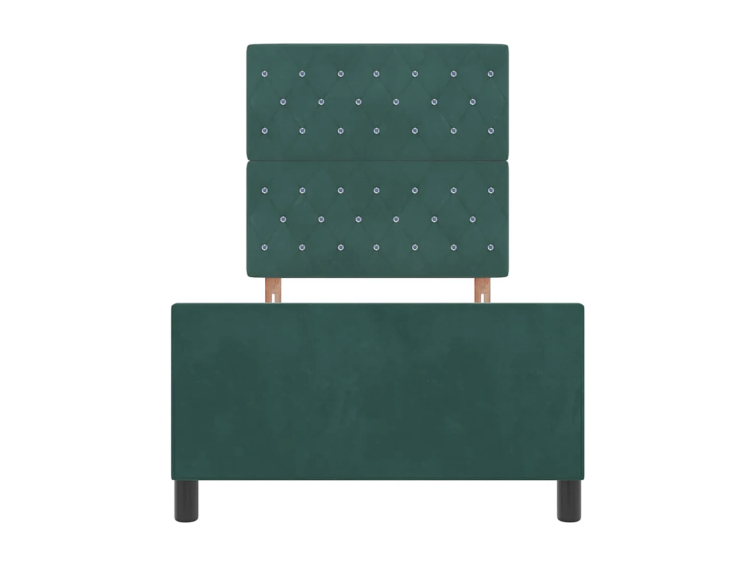 Lit à ressorts avec tête de lit Vert foncé 100 x 200 cm Velours