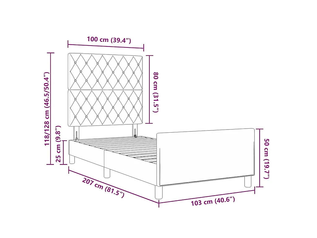 Boxspringbed met hoofdeinde Donkergroen 100 x 200 cm Fluweel