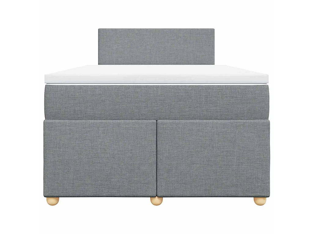 Cama box spring con colchón tela gris claro 120x190 cm