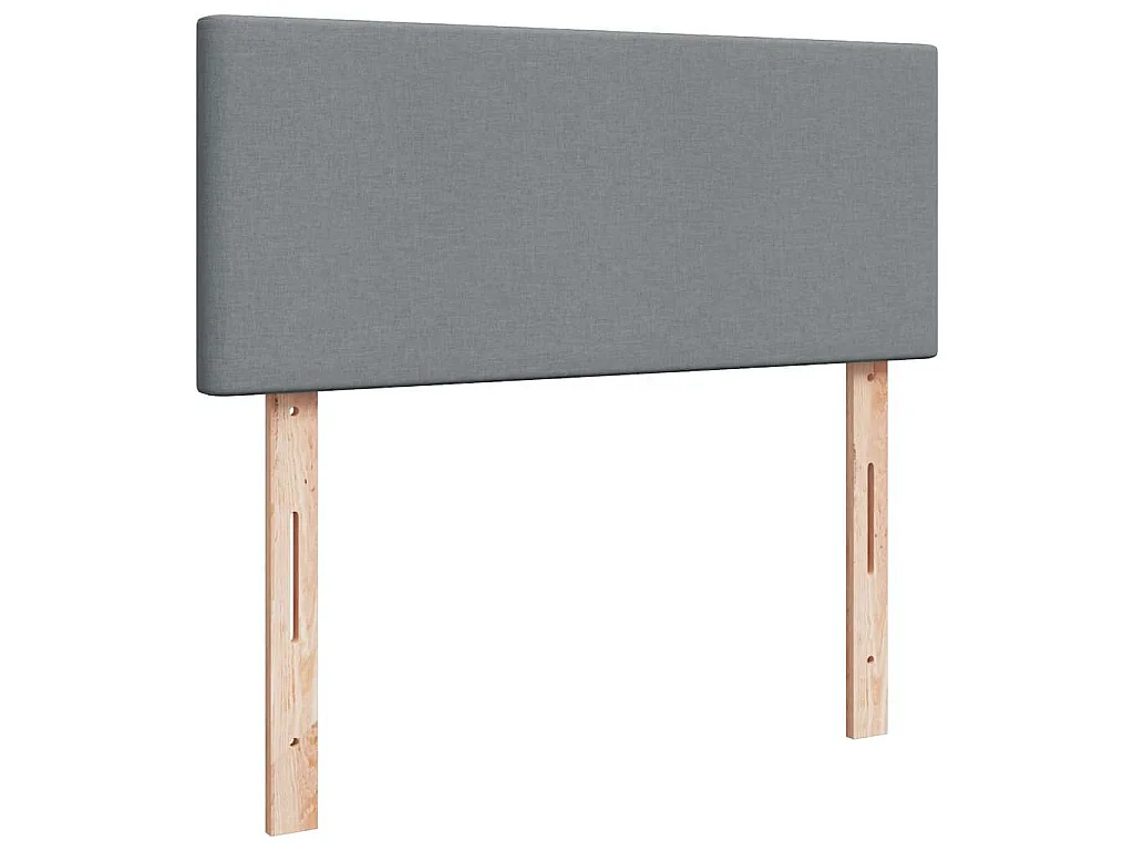 Cama box spring con colchón tela gris claro 120x190 cm
