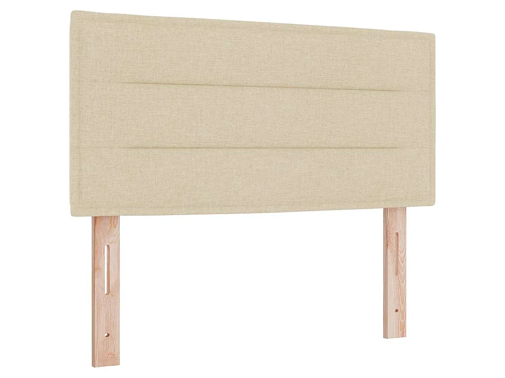 Boxspringbett mit Kissen mit Kopfteil Creme 100 x 200 cm Stoff