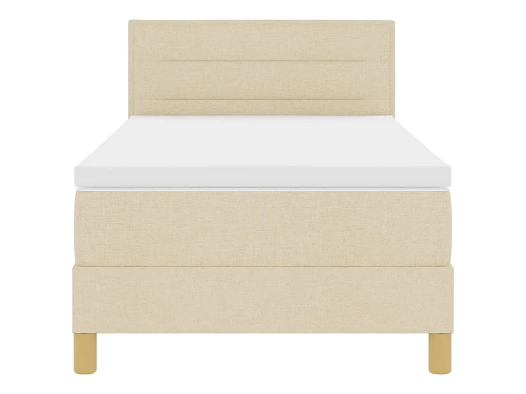 Boxspringbett mit Kissen mit Kopfteil Creme 100 x 200 cm Stoff