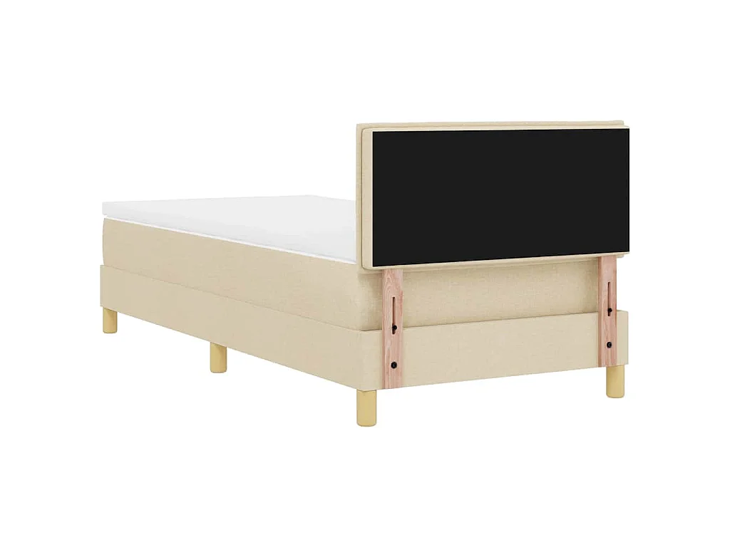 Boxspringbett mit Kissen mit Kopfteil Creme 100 x 200 cm Stoff