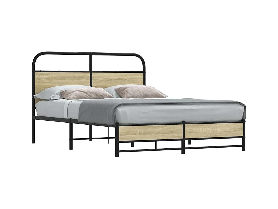Bettgestell ohne Matratze 120x190 cm Sonoma-Eiche Holzwerkstoff