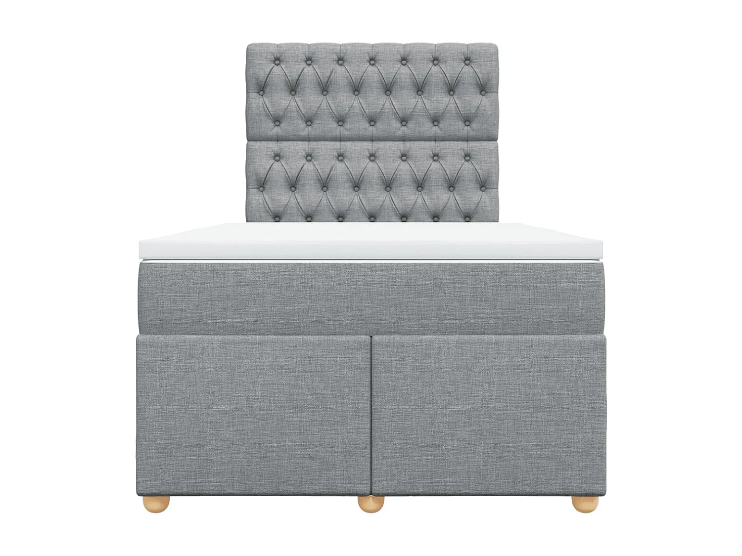 Giroletto a Molle con Materasso Grigio Chiaro 120x190cm Tessuto