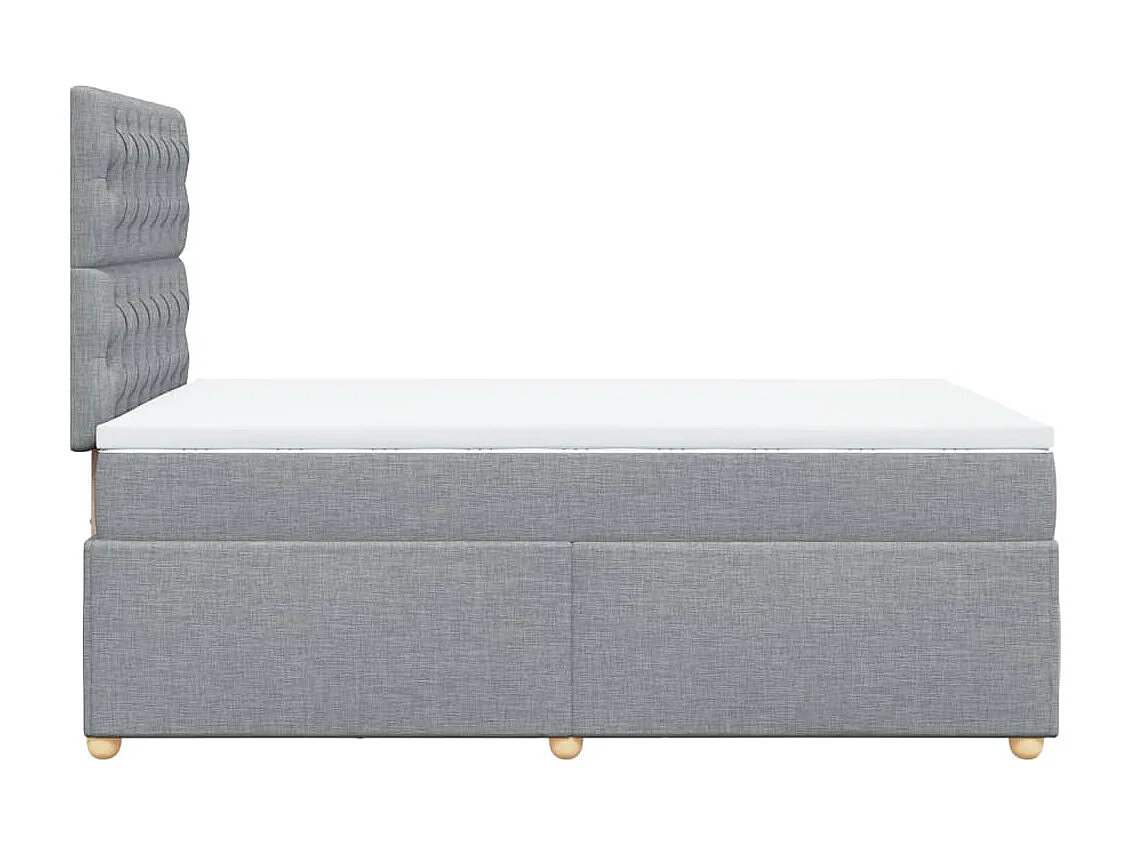 Giroletto a Molle con Materasso Grigio Chiaro 120x190cm Tessuto