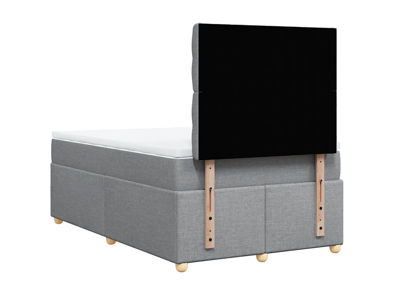 Giroletto a Molle con Materasso Grigio Chiaro 120x190cm Tessuto