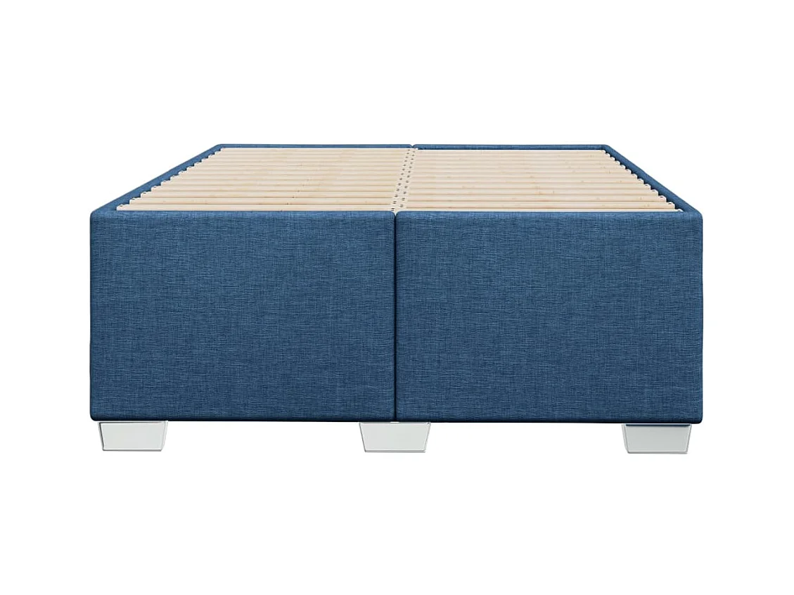 Cadre de lit sans matelas bleu 120x190 cm tissu