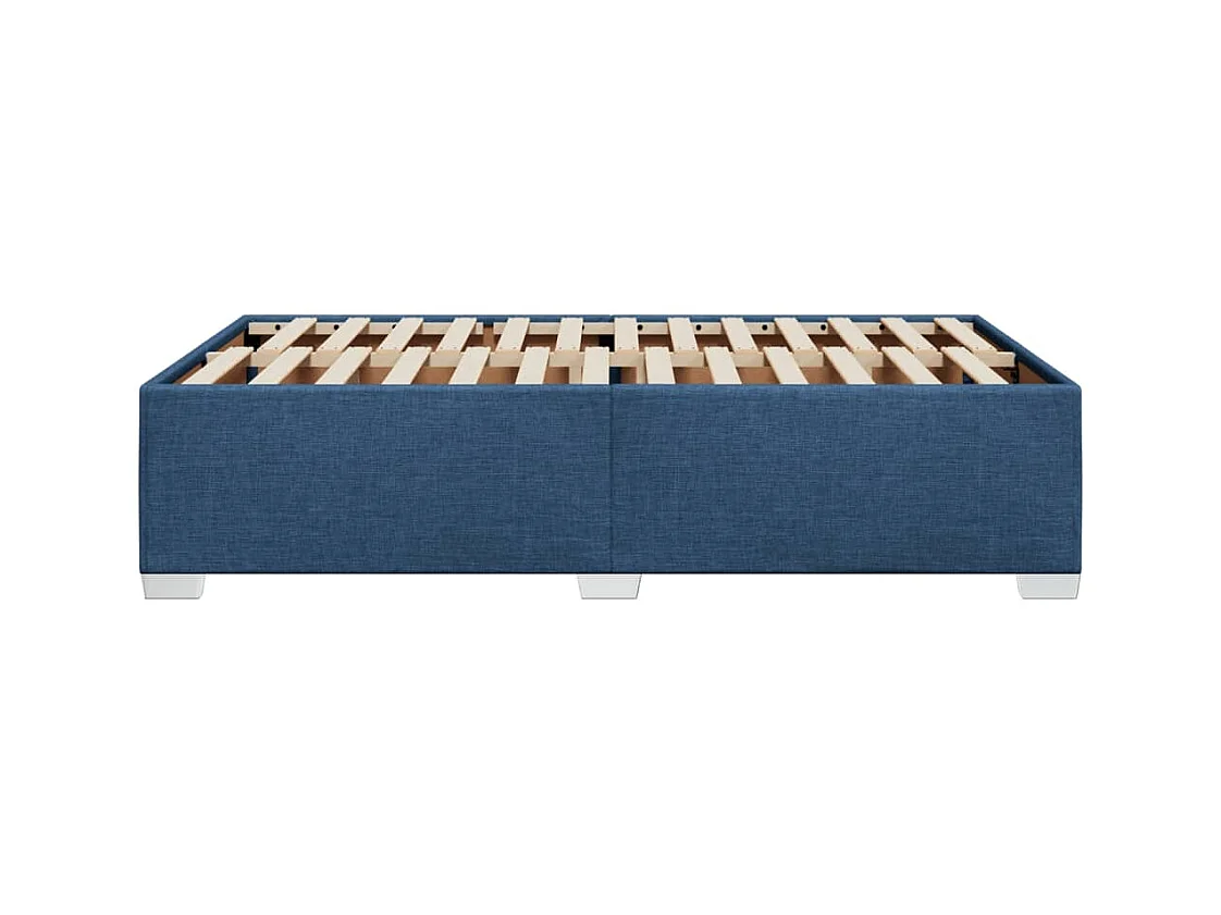 Cadre de lit sans matelas bleu 120x190 cm tissu