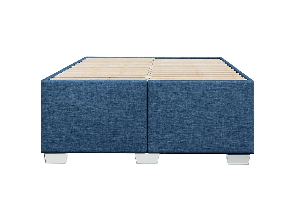 Cadre de lit sans matelas bleu 120x190 cm tissu