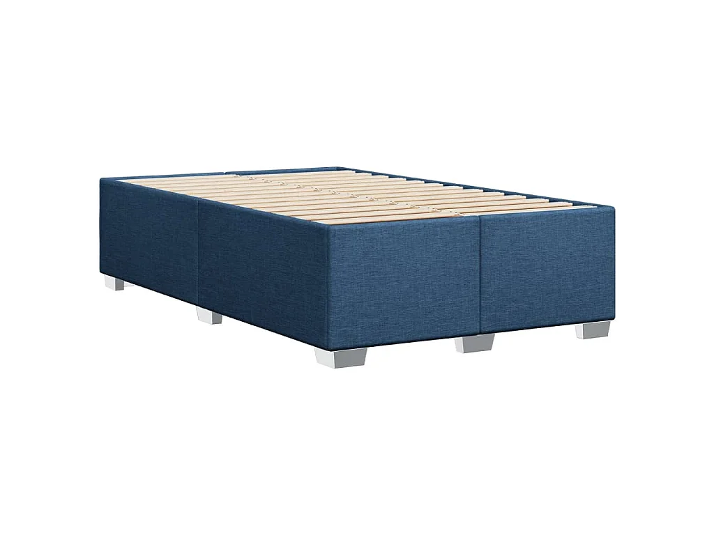 Cadre de lit sans matelas bleu 120x190 cm tissu