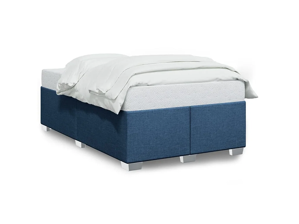 Cadre de lit sans matelas bleu 120x190 cm tissu