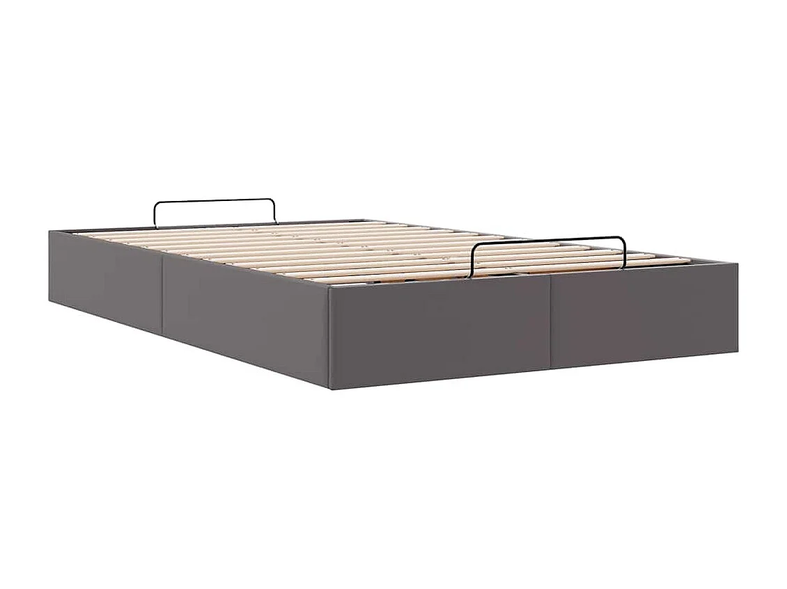 Ottoman-Bett ohne Matratze Grau 120x200 cm Kunstleder