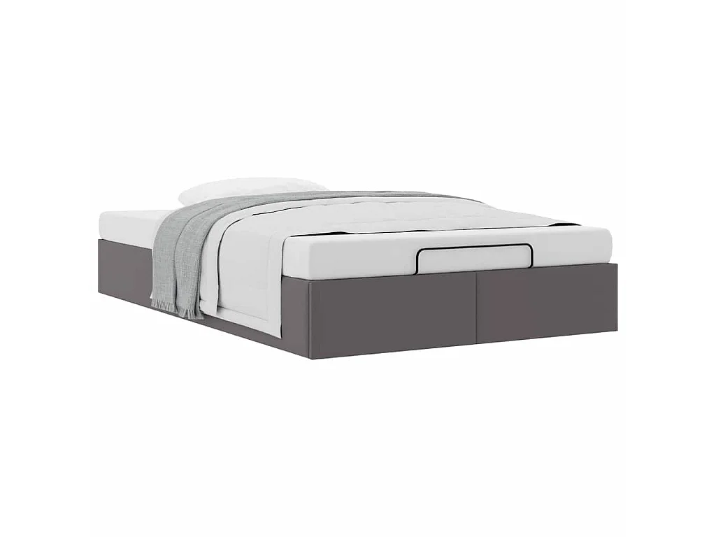 Ottoman-Bett ohne Matratze Grau 120x200 cm Kunstleder