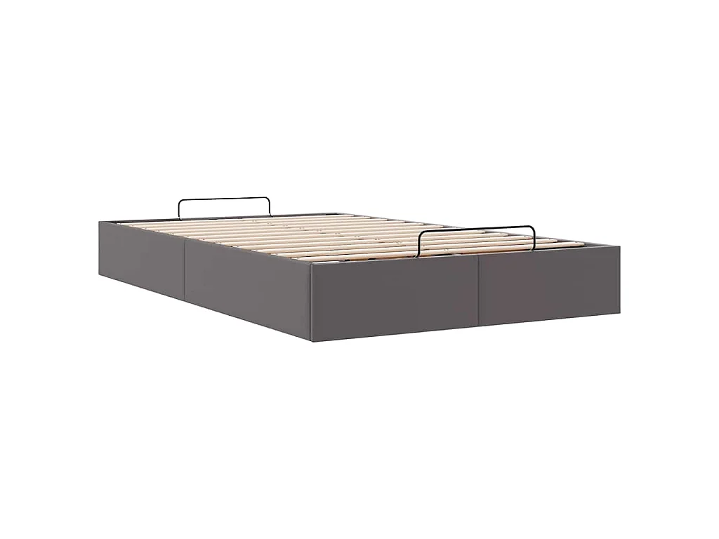 Ottoman-Bett ohne Matratze Grau 120x200 cm Kunstleder