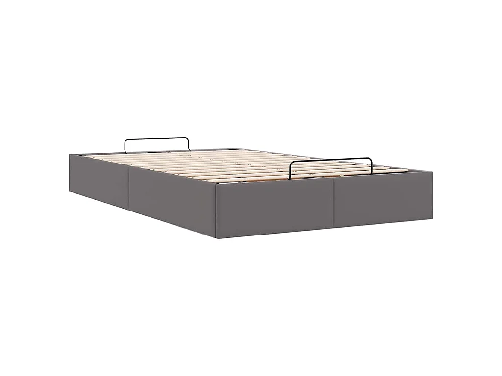 Ottoman-Bett ohne Matratze Grau 120x200 cm Kunstleder