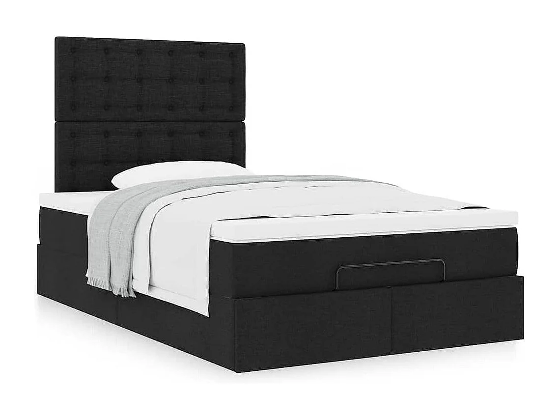 Ottoman bed met matras 120x190 cm stof zwart