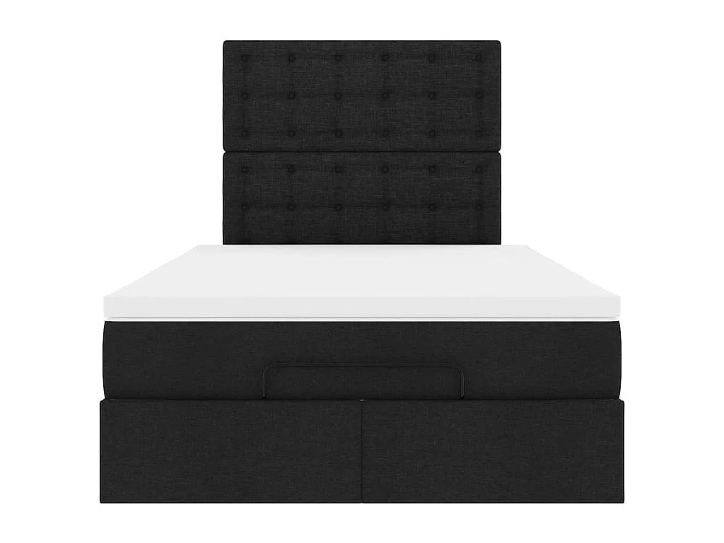 Estrutura de cama otomana com colchão preto 120x190 cm tecido