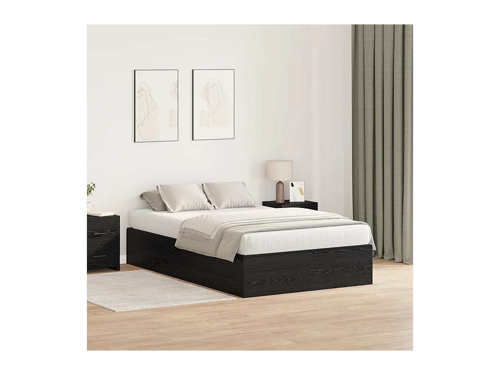Struttura del letto Rovere nero 120 x 190 cm Legno multistrato