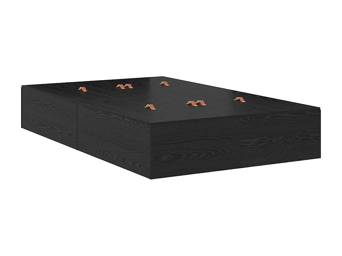 Cama con almacenamiento Roble Negro 120 x 190 cm