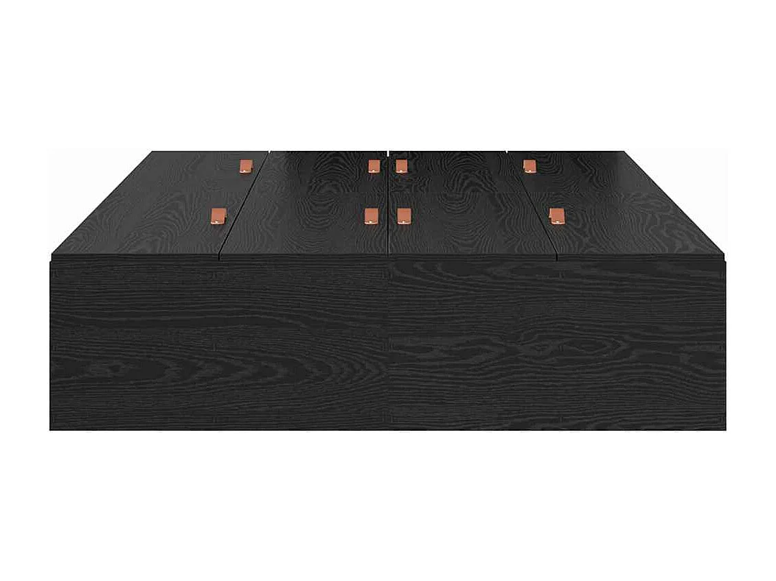 Cama con almacenamiento Roble Negro 120 x 190 cm