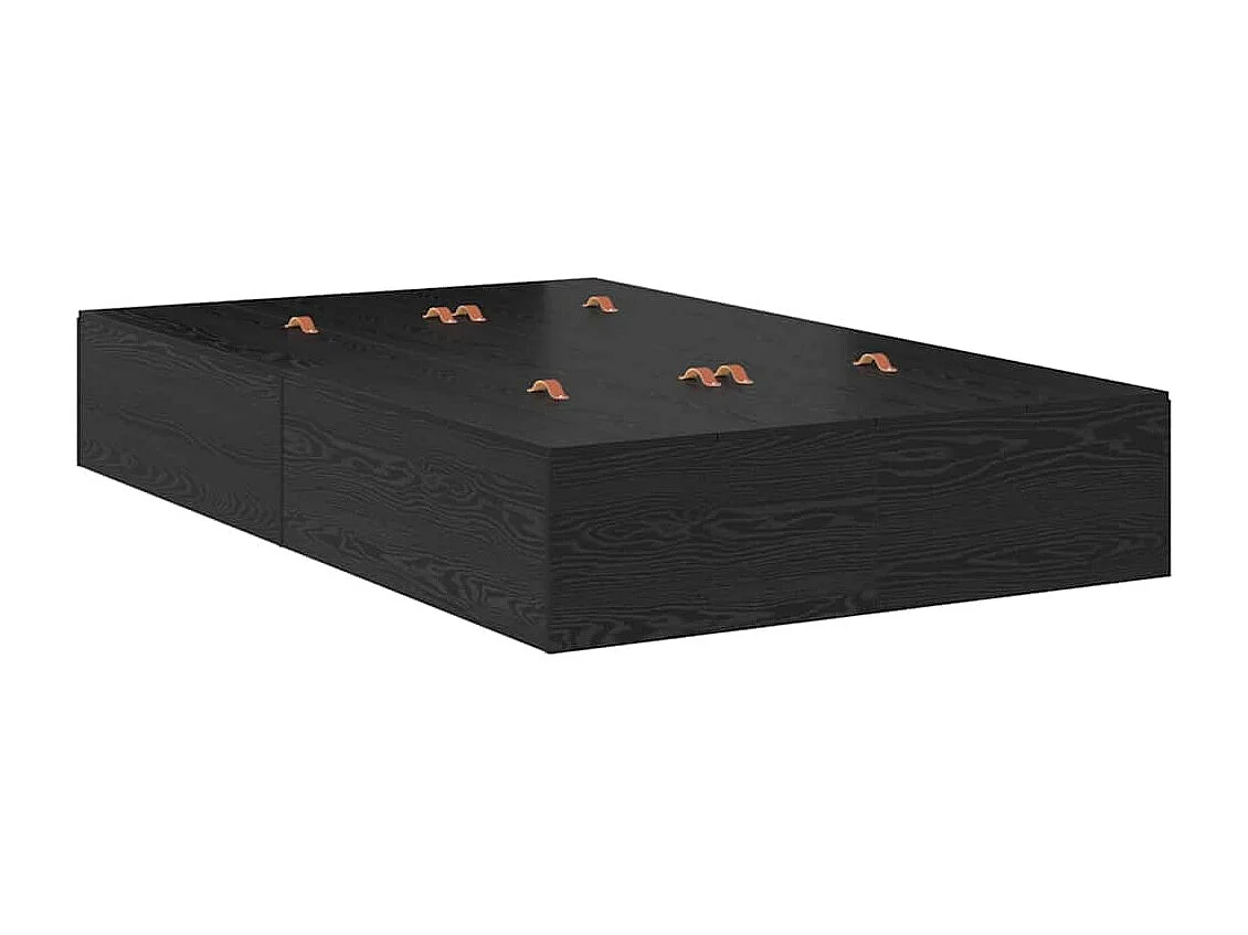 Cadre de lit avec rangement Chêne noir 120 x 190 cm