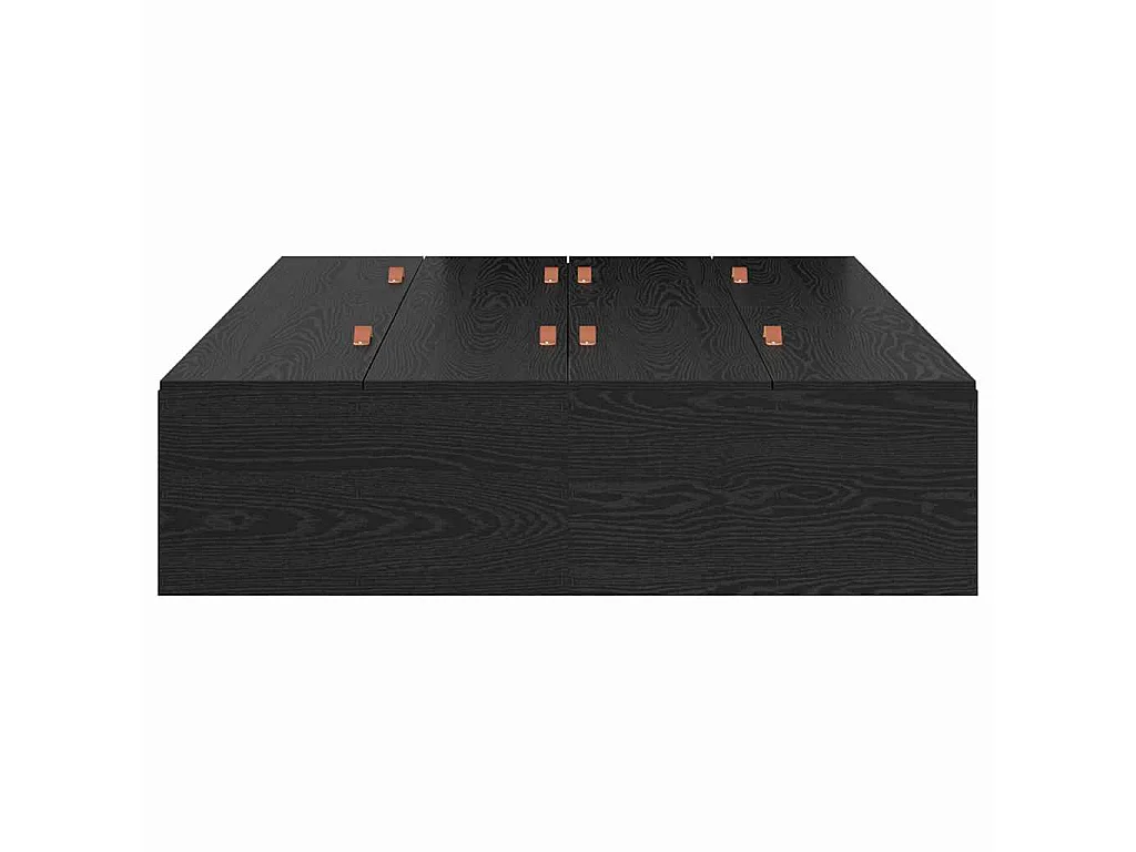 Cadre de lit avec rangement Chêne noir 120 x 190 cm