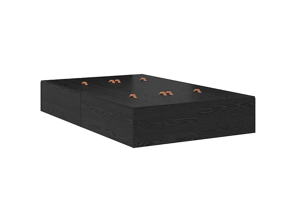 Cadre de lit avec rangement Chêne noir 120 x 190 cm