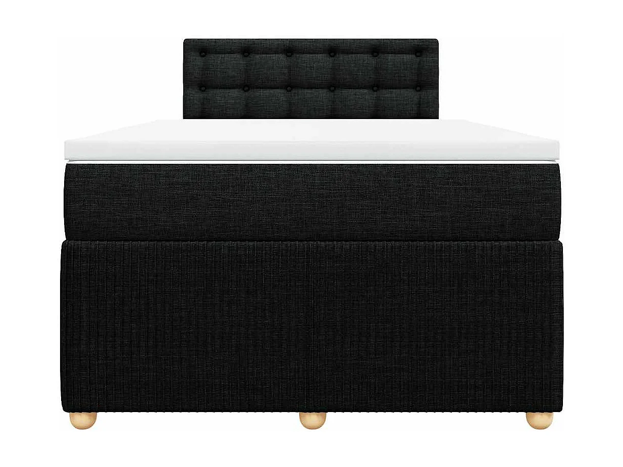 Giroletto a Molle con Materasso Nero 120x190 cm in Tessuto