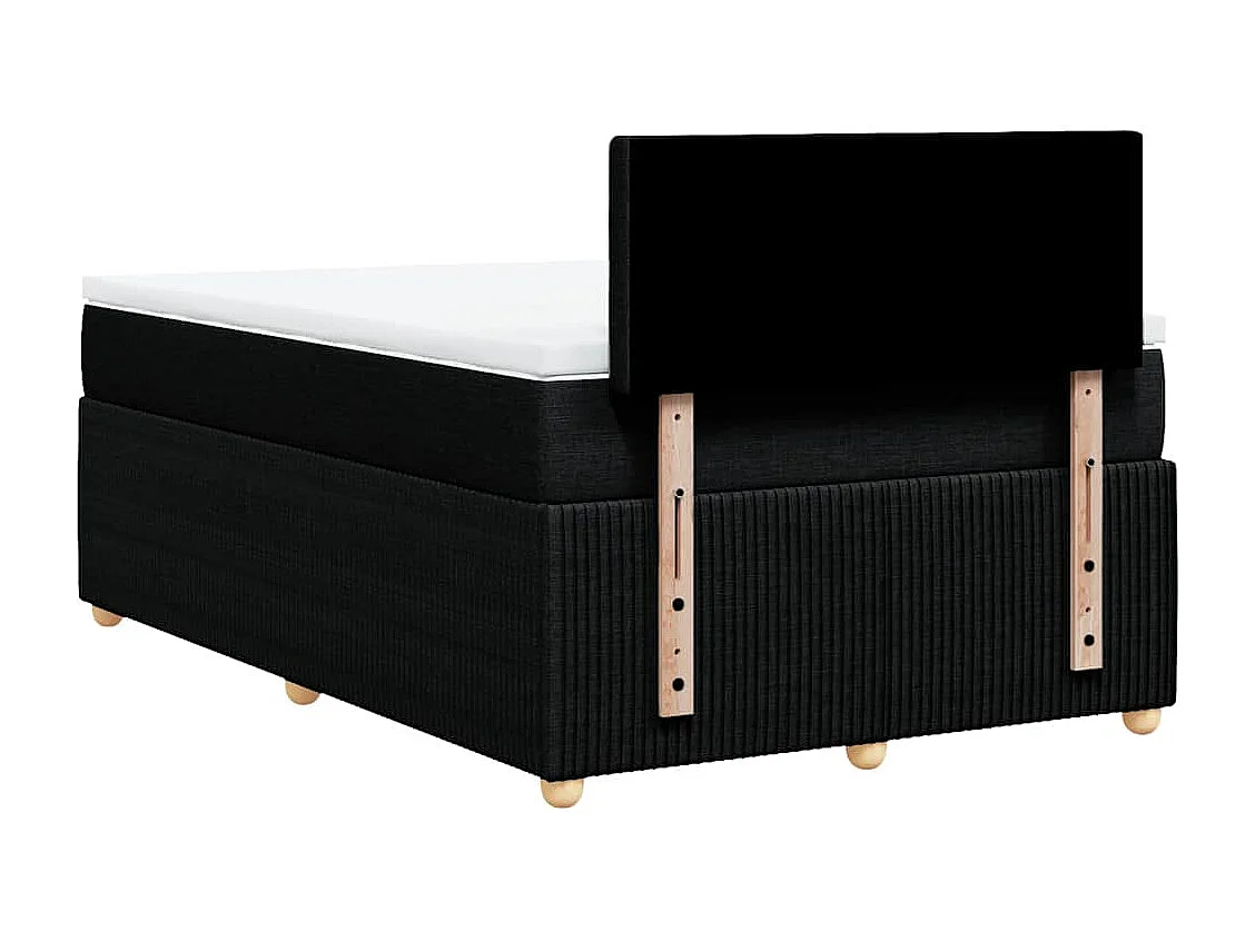 Cama boxspring com colchão 120x190 cm tecido preto