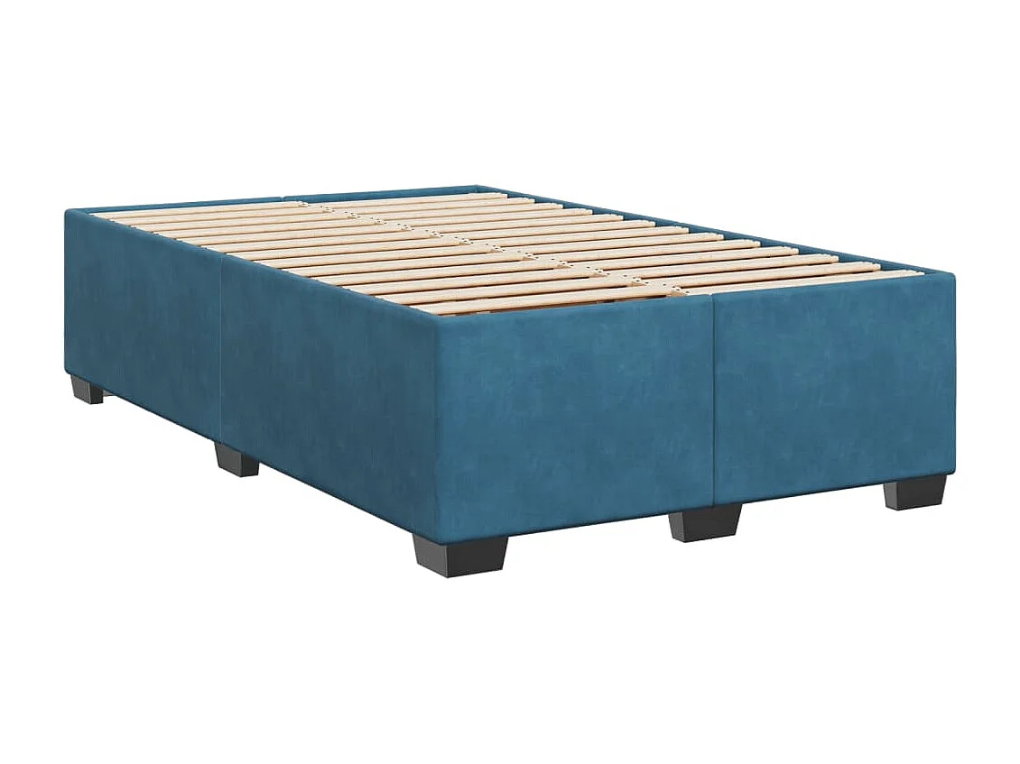 Boxspring met matras fluweel donkerblauw 120x190 cm