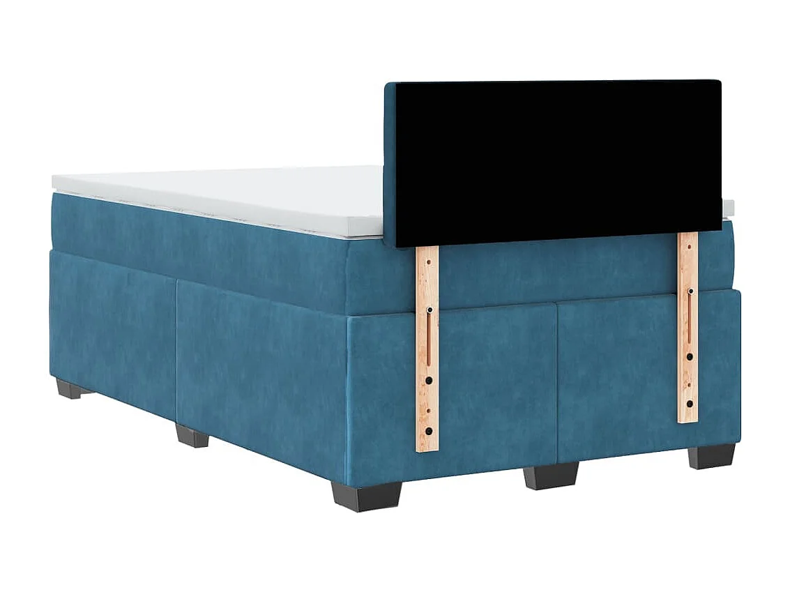 Boxspring met matras fluweel donkerblauw 120x190 cm