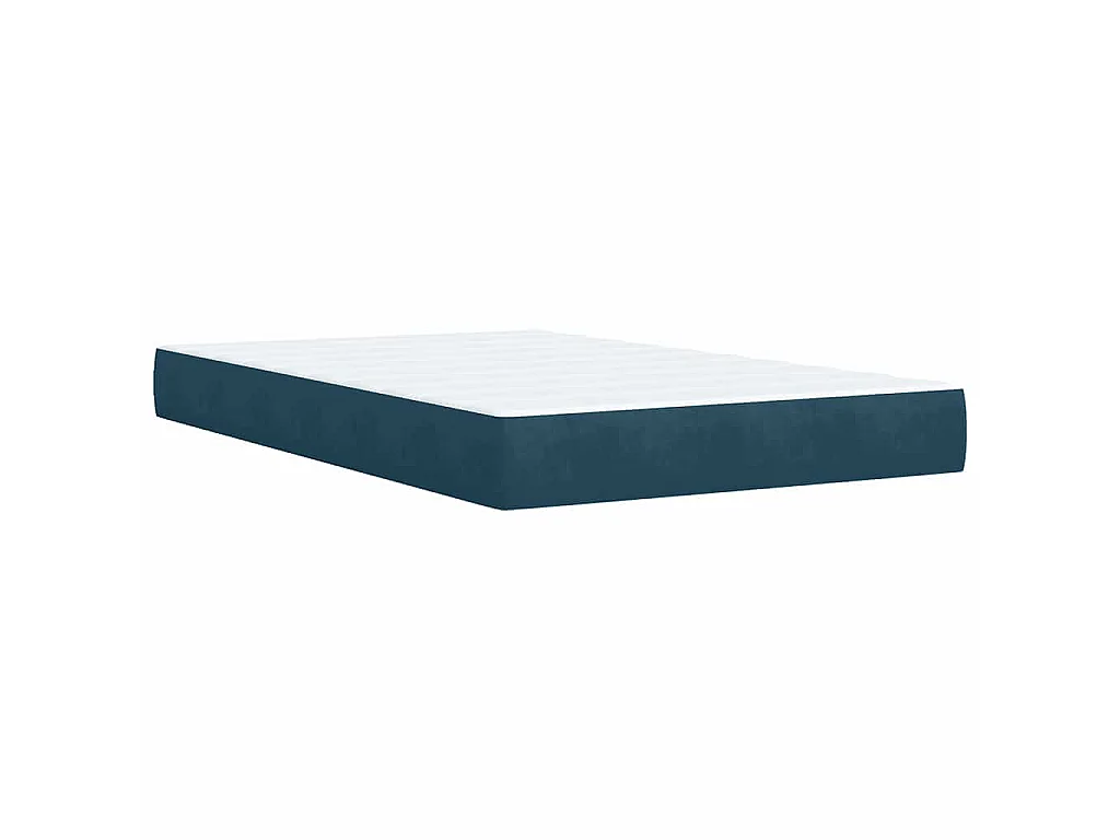 Cama box spring con colchón terciopelo azul oscuro 120x190 cm
