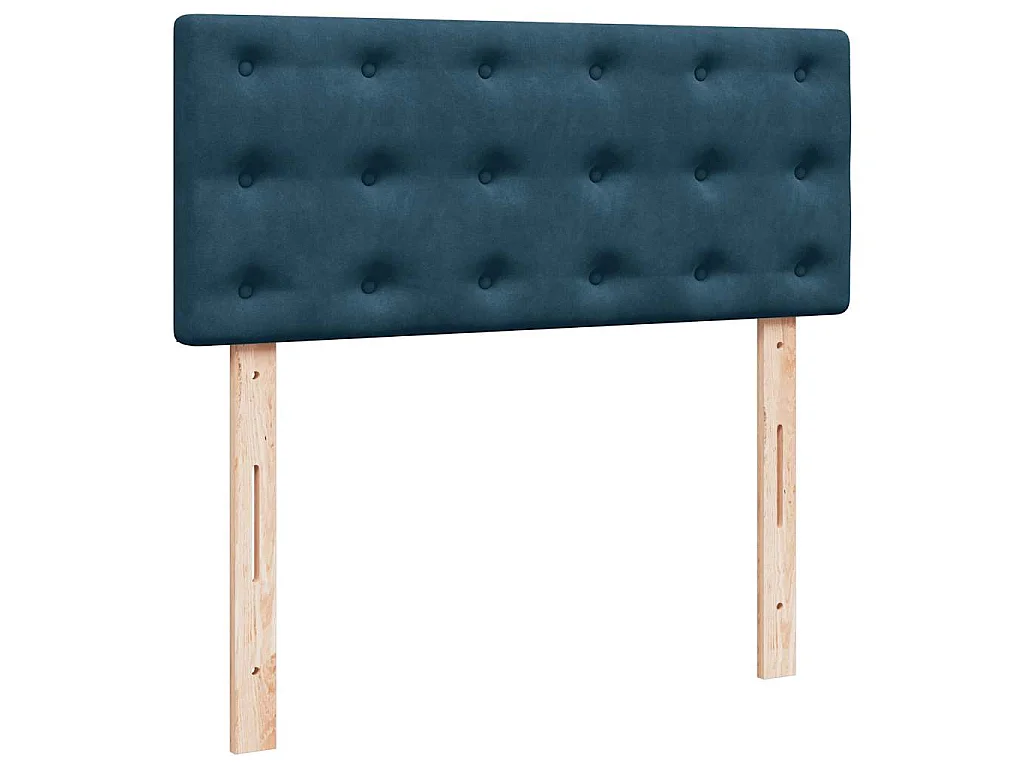 Cama box spring con colchón terciopelo azul oscuro 120x190 cm