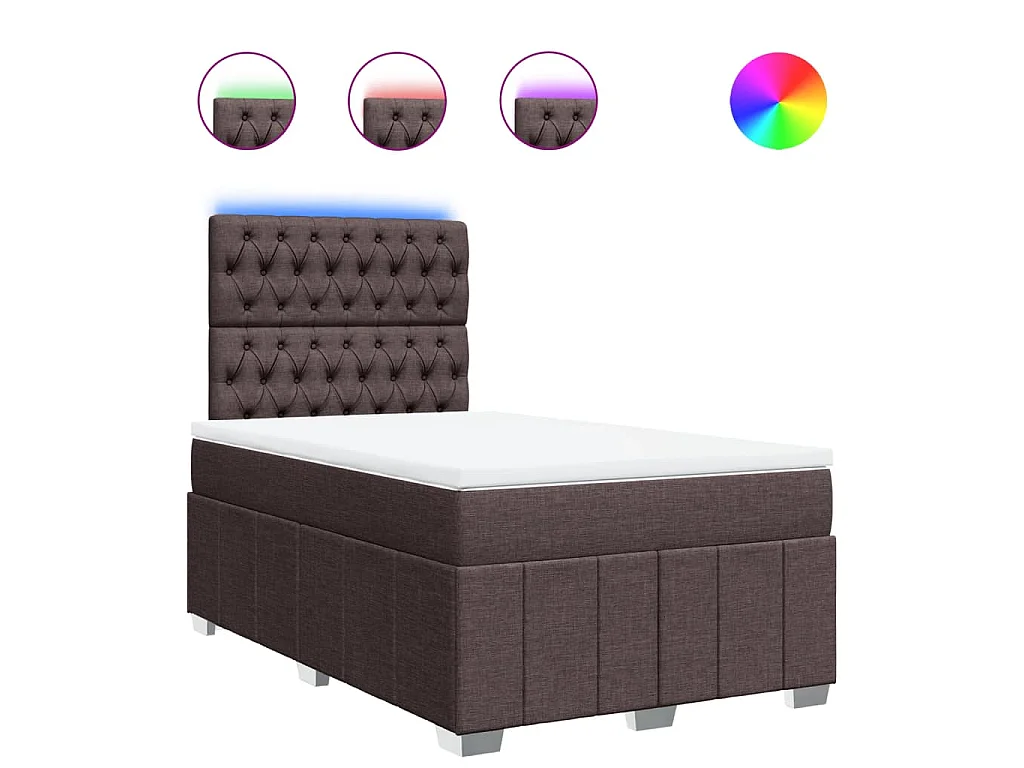 Boxspring met matras stof donkerbruin 120x190 cm