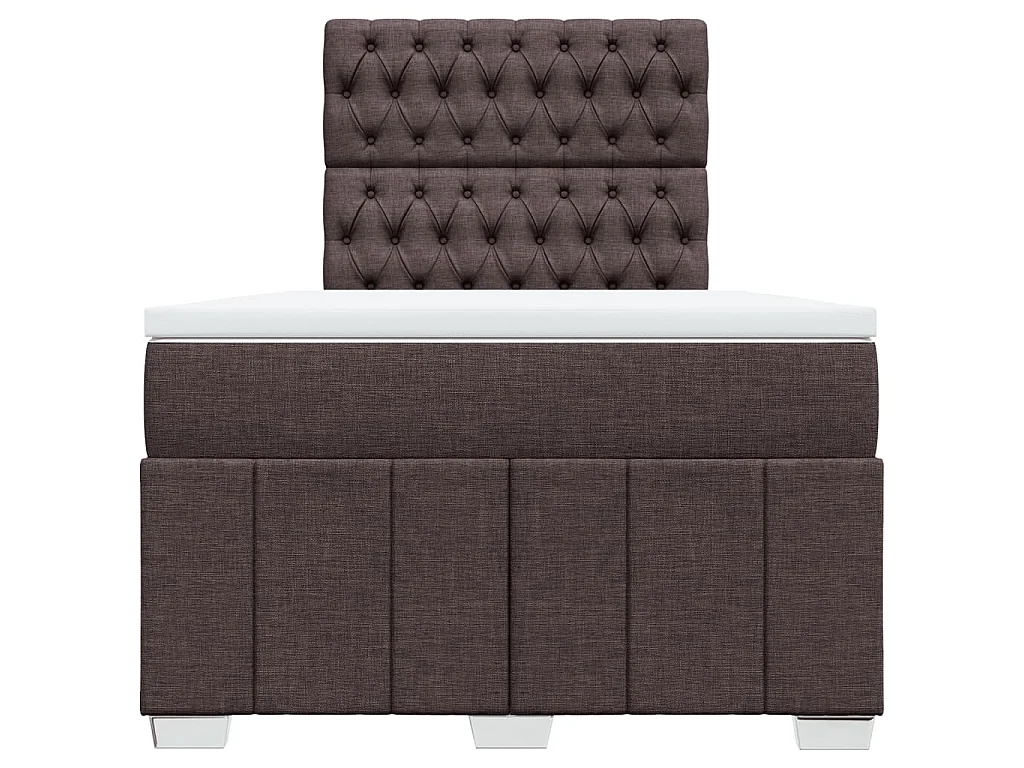 Boxspring met matras stof donkerbruin 120x190 cm