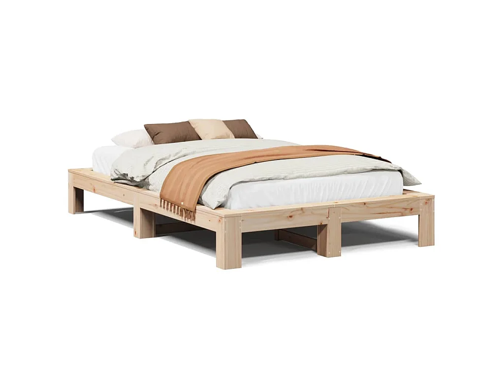 Letto senza Materasso 120x190 cm in Legno Massello di Pino