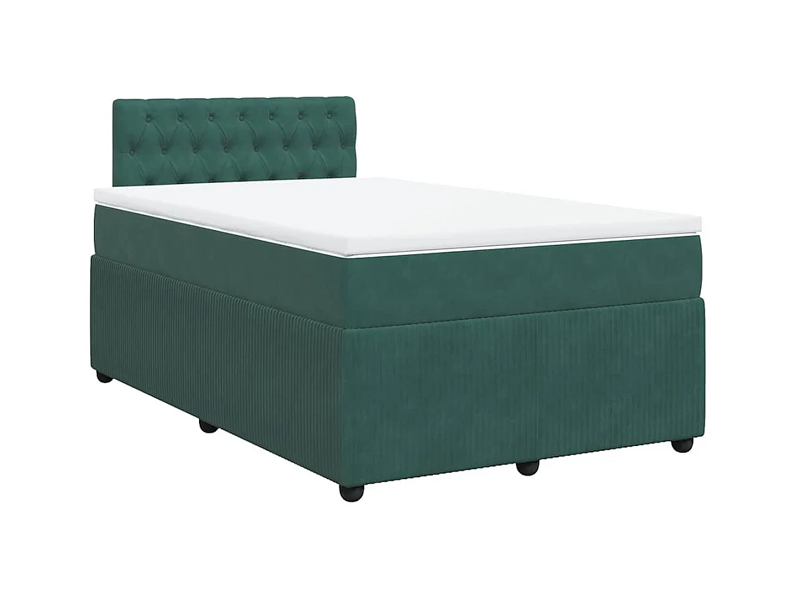 Boxspringbett mit Matratze Dunkelgrün 120x200 cm Samt
