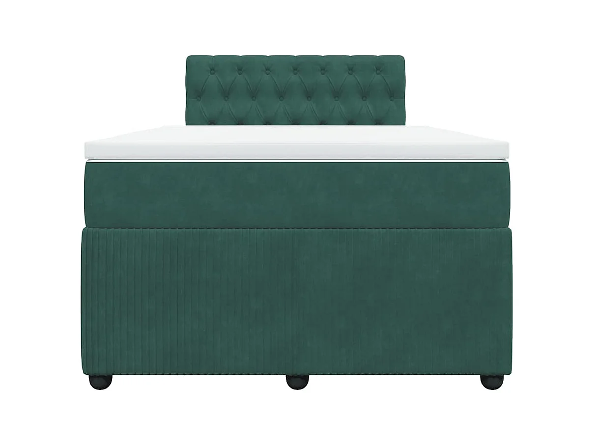 Boxspringbett mit Matratze Dunkelgrün 120x200 cm Samt