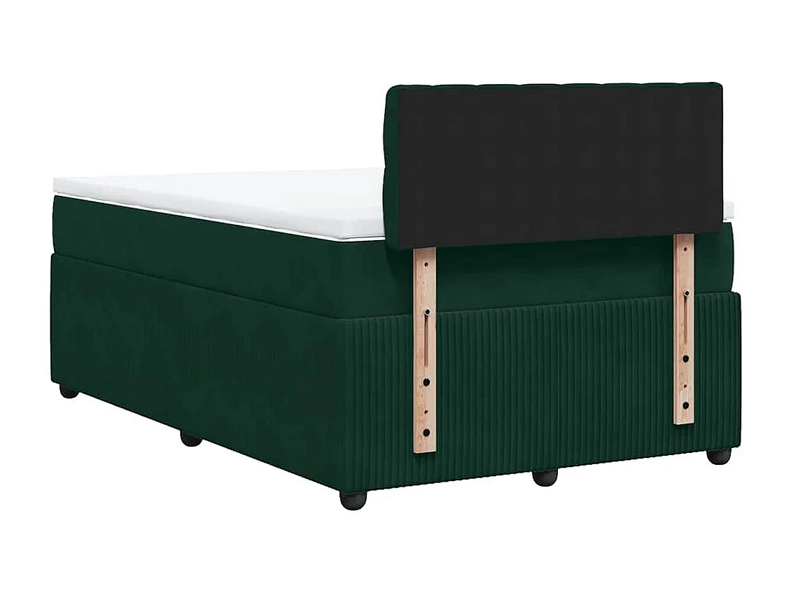 Boxspringbett mit Matratze Dunkelgrün 120x200 cm Samt