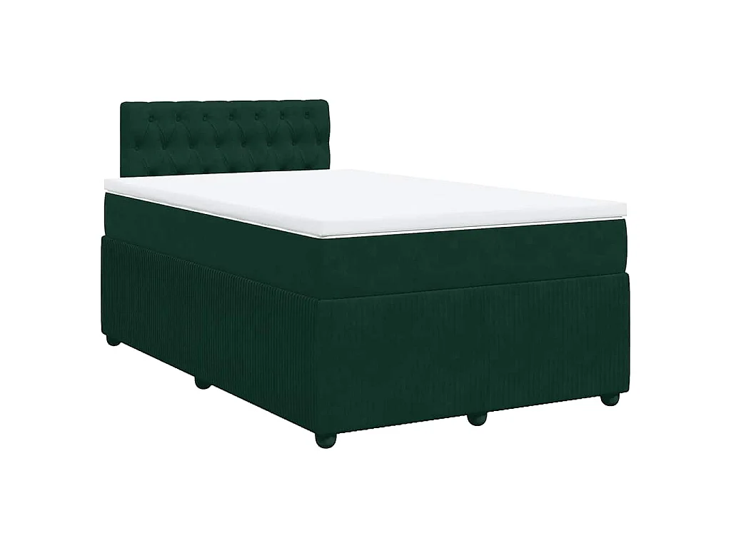 Boxspring met matras fluweel donkergroen 120x200 cm