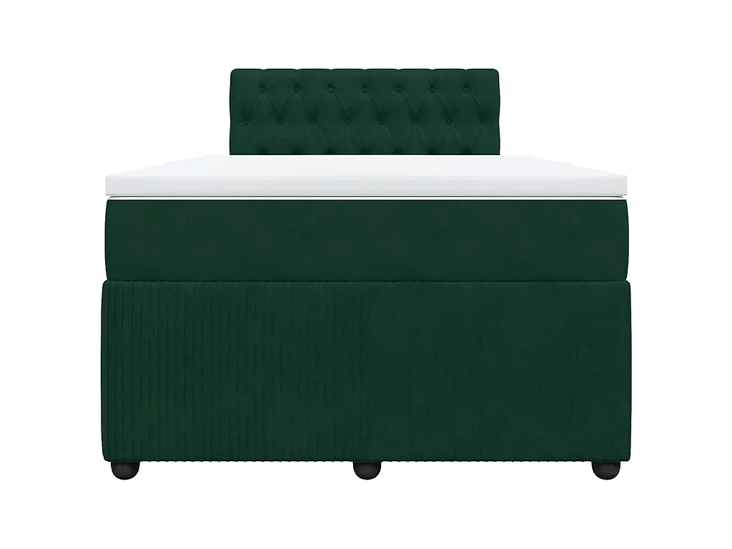 Boxspring met matras fluweel donkergroen 120x200 cm