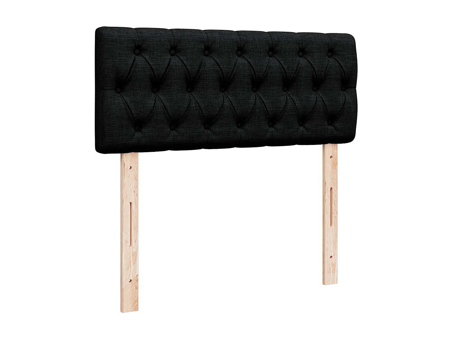 Pouf Letto con Materasso Nero 120x200 cm in Tessuto
