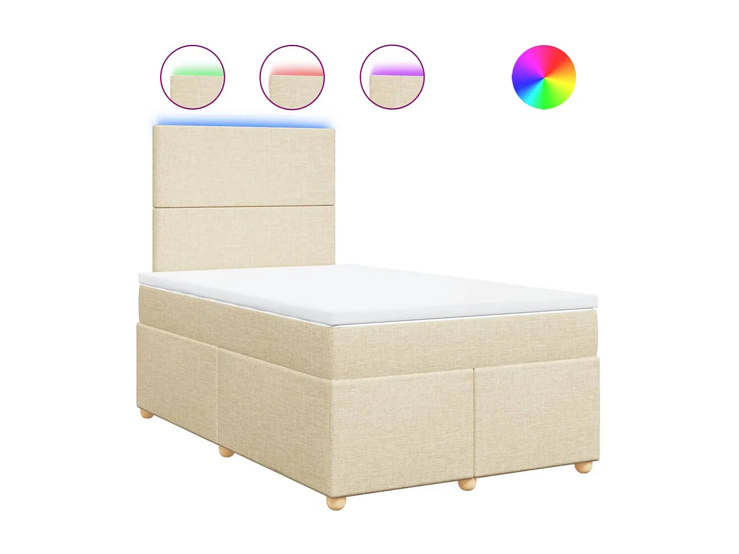 Boxspring met matras stof crèmekleurig 120x200 cm