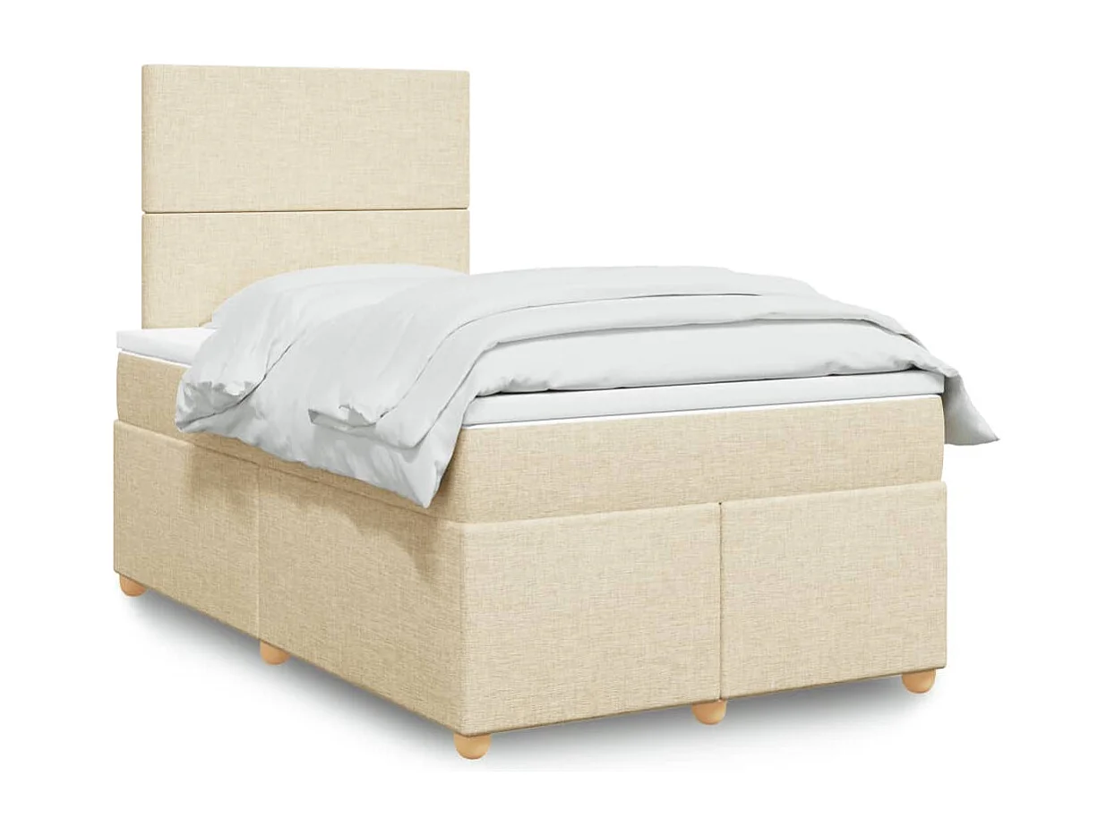Boxspringbett mit Matratze Creme 120x200 cm Stoff