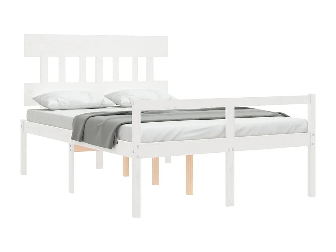 Letto per Anziani con Testiera Bianco 120x200 cm Legno Massello