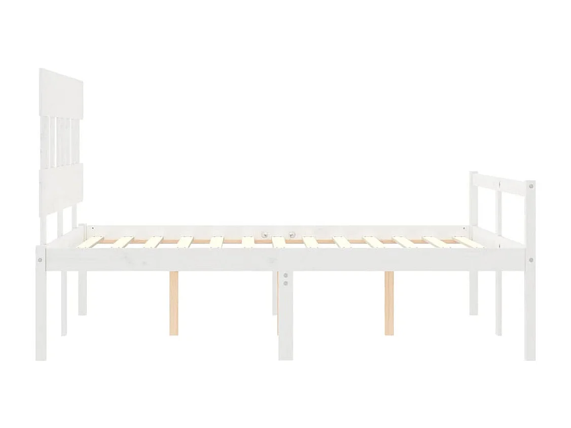 Letto per Anziani con Testiera Bianco 120x200 cm Legno Massello