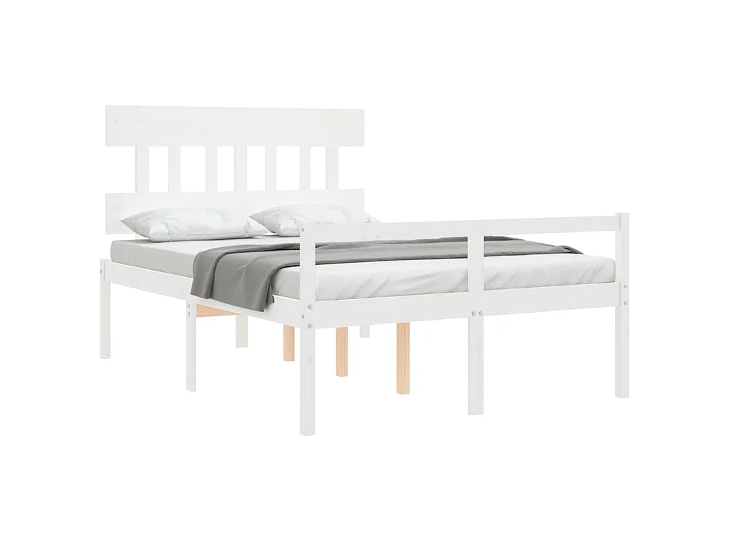 Lit pour personne âgée sans matelas blanc 120x200cm bois massif