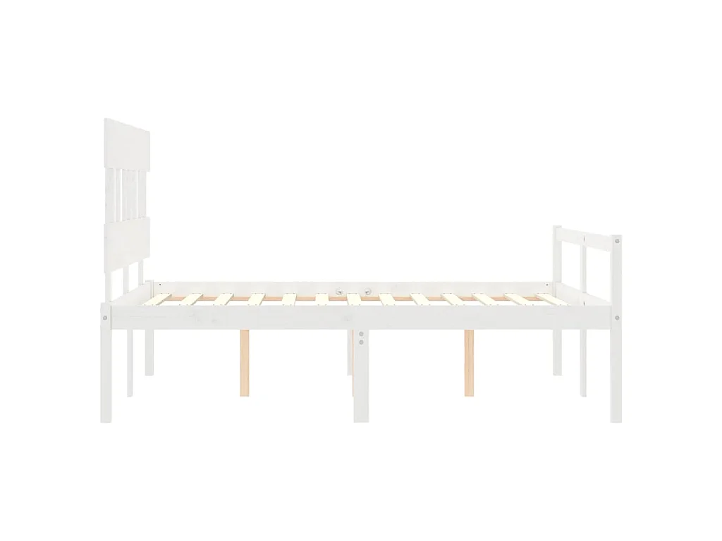 Lit pour personne âgée sans matelas blanc 120x200cm bois massif