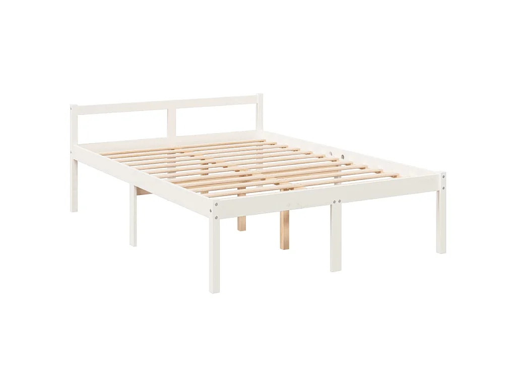 Lit pour personne âgée sans matelas blanc 120x200cm bois massif